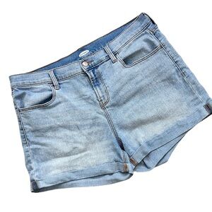 Old Navy Women Boyfriend Jean Shorts Premium Denim Casual Flat Front Size 14